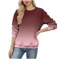thumbnail image 1 of qucoqpe Women's Casual Gradient Crew Neck Sweatshirt Loose Soft Long Sleeve Pullover Tops, 1 of 4