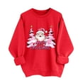 thumbnail image 1 of qucoqpe Women's Christmas Tree Printed Sweatshirts Fashion Casual Crewneck Tops Red Series Long Sleeve Oversized Pullovers for 2026 Fall Winter, 1 of 5