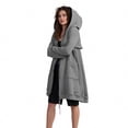 thumbnail image 1 of qucoqpe Women's Double Zip Up Hoodies Long Sleeve Thumbhole Long Tunic Sweatshirts Oversized Fleece Casual 2025 Fall Winter Jacket Coat with Pocket, 1 of 5