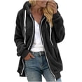 thumbnail image 1 of qucoqpe Women's Fuzzy Fleece Zip Up Hooded Jacket Fall Winter Long Sleeve Soft Warm Outerwear Coat Tops Hoodies for Women, 1 of 6