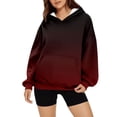 thumbnail image 1 of qucoqpe Women's Gradient Hooded Sweatshirt Trendy Print Long Sleeve Oversized Pullover Tops with Front Pocket Lounge Wear Sweat Blouse, 1 of 3