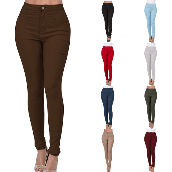 qucoqpe Women's High Waist Stretchy Denim Slim Fit Skinny Jeans