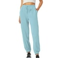 thumbnail image 1 of qucoqpe Women's High Waisted Sweatpants Baggy Lounge Bottoms Workout Active Jogger Pants With Pocket, 1 of 5