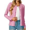 thumbnail image 1 of qucoqpe Women's Lightweight Button Down Cardigan Long Sleeve Casual Crew Neck Soft Knit Cardigan Sweater Tops for Women, 1 of 6