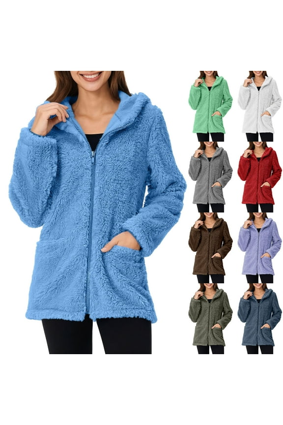 Women's Long Sleeve Full Zip Soft Warm Fleece Jacket Cardigan Sweater for Women