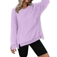 thumbnail image 1 of qucoqpe Women's Oversized Fleece Sweatshirt Causal Crewneck Fuzzy Pullover Blouse Fall Winter Long Sleeve Tops, 1 of 5