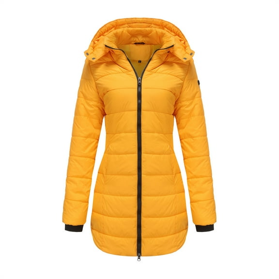 qucoqpe Women's Packable Down Jacket Hooded Puffer Jacket Lightweight Winter Coat on Clearance