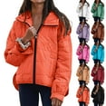 thumbnail image 1 of qucoqpe Women's Quilted Puffer Jacket Fall Winter Zip Up Oversized Lightweight Padded Down Coat Outerwear, 1 of 9