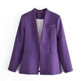 thumbnail image 1 of qucoqpe Women's Shawl Collar Long Sleeve Jackets Business Cropped Blazer, 1 of 4