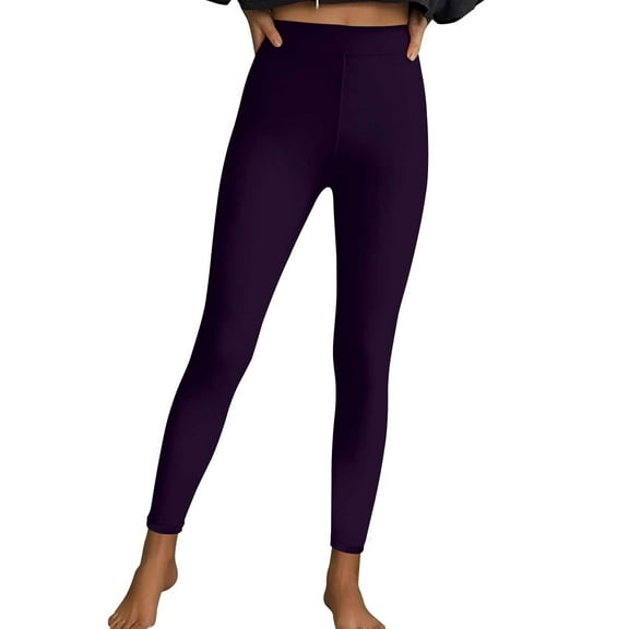 qucoqpe Women's Solid Athletic Leggings Fall Winter Sports Fitness Workout Running Pants Casual Tight Fitting Tight Peach Hip Yoga Pants Stretch Pants