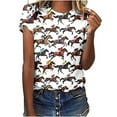 thumbnail image 1 of qucoqpe Women's Summer Tops Fashion Casual Loose Crew Neck Short Sleeve T-Shirts Graphic Tees Blouses, 1 of 4