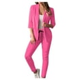 thumbnail image 1 of qucoqpe Women’s Two Pieces Blazer Office Lady Suit Set Work Casual Blazer Jacket and Pant, 1 of 5