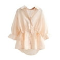 thumbnail image 1 of qucoqpe Women's V Neck 3/4 Sleeve Cotton Linen Casual Loose Blouse Tops Shirts on Clearance, 1 of 4