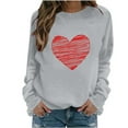 thumbnail image 1 of qucoqpe Women's Valentine's Day Heart Sweatshirts Oversized Crewneck Sweatshirt Vintage Long Sleeve Casual Pullover Top, 1 of 4