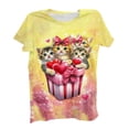thumbnail image 1 of qucoqpe Women's Valentine's Day T-Shirts Fashion Casual Gifts Love Heart Printed Crewneck Short Sleeve Loose Blouse Tops for Women, 1 of 5