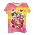thumbnail image 1 of qucoqpe Women's Valentine's Day T-Shirts Fashion Casual Gifts Love Heart Printed Crewneck Short Sleeve Loose Blouse Tops for Women, 1 of 5