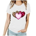 thumbnail image 1 of qucoqpe Women's Valentine's Day Tops Love Heart Printed Tee Crew Neck Short Sleeve T-shirs, 1 of 5