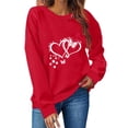 thumbnail image 1 of qucoqpe Women's Valentines Crewneck Sweatshirt Long Sleeve Shirts for Women Fall Winter Fashion Oversized Pullover Tops, 1 of 6