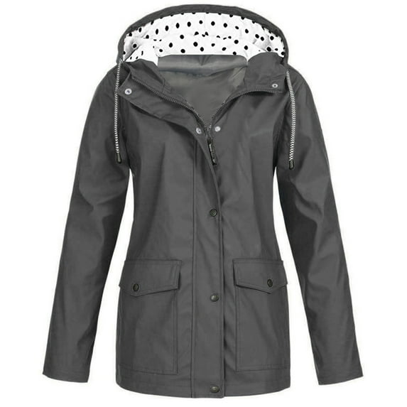qucoqpe Women's Waterproof Rain Jacket Lightweight Hooded Raincoat for Hiking Travel Outdoor