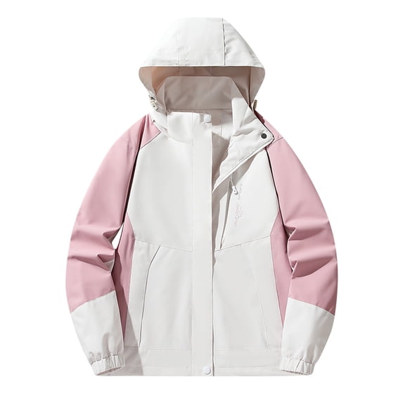 qucoqpe Women's Waterproof Rain Jacket Lightweight Raincoat Hooded Windbreaker Trench Coat on Clearance