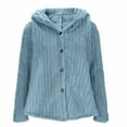 thumbnail image 1 of qucoqpe Women's Long Fleece Hoodie Winter Warm Fuzzy Jacket Coats Outerwear with Pocket, 1 of 5