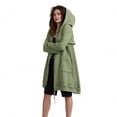 thumbnail image 1 of qucoqpe Women's Zip Up Hoodies Jacket Fall Winter Fashion Long Leeve Solid Hooded Jacket Oversized 2-Way Zip Thumb Long Sweatshirt Coat Tops, 1 of 8