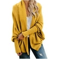 thumbnail image 1 of qucoqpe Womens 2025 Fall Winter Long Sleeve Slouchy Soft Cable Knit Cardigan Open Front Chunky Oversized Cardigan Sweater, 1 of 5