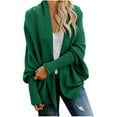 thumbnail image 1 of qucoqpe Womens 2025 Fall Winter Long Sleeve Slouchy Soft Cable Knit Cardigan Open Front Chunky Oversized Cardigan Sweater, 1 of 5