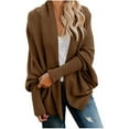 thumbnail image 1 of qucoqpe Womens 2025 Fall Winter Long Sleeve Slouchy Soft Cable Knit Cardigan Open Front Chunky Oversized Cardigan Sweater, 1 of 5