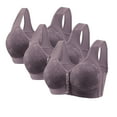 thumbnail image 1 of qucoqpe Womens 3 Pack Plus Size Bras No Underwire Full Coverage Front Closure Bras Comfy Push Up Padded Supportive Bras, 1 of 4