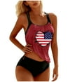 thumbnail image 1 of qucoqpe Womens Blouson Tankini Swimsuit Fashion Casual Loose Fit Two-piece Modest Bathing Suit with Side Drawstring, 1 of 5