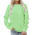 thumbnail image 1 of qucoqpe Womens Casual Sweatshirt Crewneck Long Sleeve Solid Color Soft Lightweight Shirt Loose Pullover Tops, 1 of 5