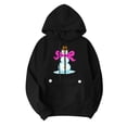 thumbnail image 1 of qucoqpe Womens Christmas Hooded Sweatshirt with Pocket Long Sleeve Oversized Pullover Hoodies for Women, 1 of 6