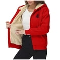 thumbnail image 1 of qucoqpe Womens Christmas Sweatshirts Jackets Fleece-Lined Warm Long Sleeve Hoodies Trendy Holiday Outerwear Coat, 1 of 6