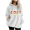 thumbnail image 1 of qucoqpe Womens Christmas Wool Fuzzy Fleece Hoodies Sweatshirts 2025 Casual Long Sleeve Baggy Pullover Sweater Tops Winter Clothing with Pockets, 1 of 5