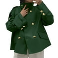 thumbnail image 1 of qucoqpe Womens Cropped Trench Coat Oversized Double Breasted Long Sleeve Jacket Casual Elegant Outwear, 1 of 6
