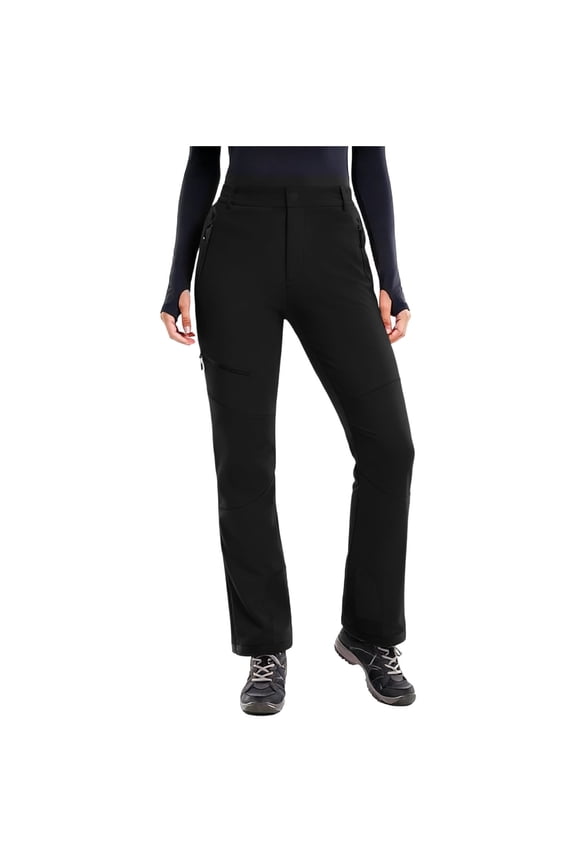 Womens Fleece Snow Ski Pants Colorblocked Waterproof Hiking Insulated Softshell Outdoor Snowboard Pants