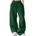thumbnail image 1 of qucoqpe Womens Fuzzy Plushy Pants Trendy High Elastic Waist Fleece Wide Leg Baggy Sweatpants Winter Plus Size Pajama Bottoms with Pockets, 1 of 4