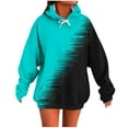 thumbnail image 1 of qucoqpe Womens Hoodies Sweatshirt Oversized Long Sleeve Color Block Pullover Tops Casual Drawstring Blouse Shirts, 1 of 5