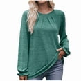 thumbnail image 1 of qucoqpe Womens Long Sleeve Tops Casual Crewneck Tunic Sweatshirts for Legings, 1 of 5
