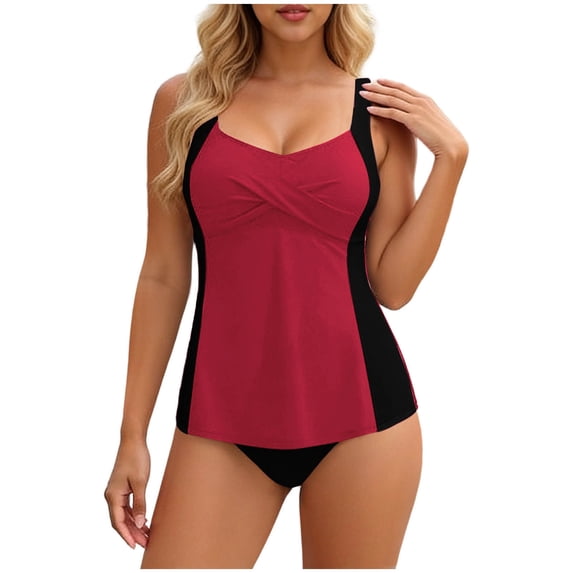 qucoqpe Womens One Piece Swimsuit Fashion Color Block Bathing Suit Sporty Beach Vacation Swimwear Set