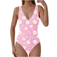 thumbnail image 1 of qucoqpe Womens One Piece Swimsuits Fashion Floral Printed Tummy Control Bathing Suits Beach Holiday Full Coverage Swimwear, 1 of 5