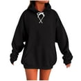 thumbnail image 1 of qucoqpe Womens Oversized Hoodies Sweatshirt Fall Fashion 2025 Casual Long Sleeve Hooded Pullover Loose Fit Drawstring Blouse Tops, 1 of 5