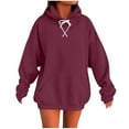 thumbnail image 1 of qucoqpe Womens Oversized Hoodies Sweatshirt Fall Fashion 2025 Casual Long Sleeve Hooded Pullover Loose Fit Drawstring Blouse Tops, 1 of 5