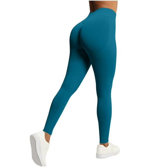 qucoqpe Womens Peach Seamless High-Waisted Yoga Pants Slim Fitting Booty Lifting Workout Leggings for Running Gym Fitness