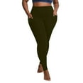 thumbnail image 1 of qucoqpe Womens Plus-Size Fleece Lined Yoga Pants Fall Winter High-Waist Thermal Workout Leggings with Pockets for Women, 1 of 6