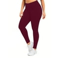 thumbnail image 1 of qucoqpe Womens Plus Size High Waist Fleece-Lined Thermal Yoga Pants Fall Winter Stretchy Comfortable Warm Workout Leggings, 1 of 6