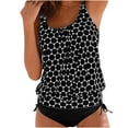 thumbnail image 1 of qucoqpe Womens Plus Size Tankini Swimsuits Polka Print Comfy Two Piece Modest Bathing Suits Blouson Tankini Tops with Bottom, 1 of 5
