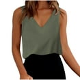 thumbnail image 1 of qucoqpe Womens Summer Linen Tank Tops V Neck Sleeveless Solid Color T-shirts Casual Loose Lightweight Pullover Tops, 1 of 8