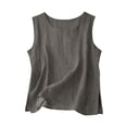 thumbnail image 1 of qucoqpe Womens Summer Tops Lightweight Sleevelesss Side Slit Shirts Fashion Casual Solid Color Tank Tops, 1 of 5